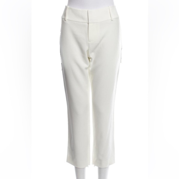 Alice & Olivia NWT Straight leg pants with zipper ankles in off white Size 6